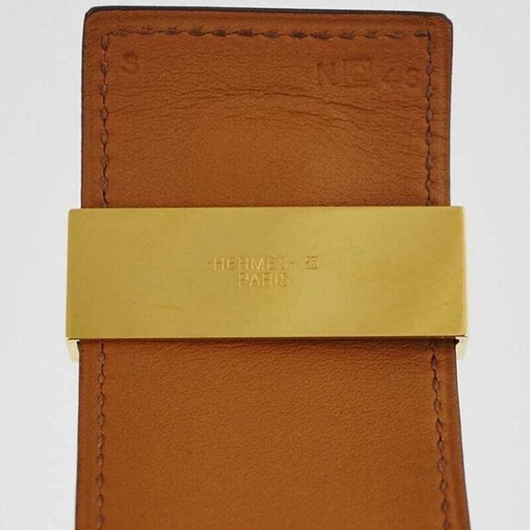 Hermes Geranium Matte Alligator Gold Plated Collier de Chien Cuff Bracelet - Picture 8 of 9